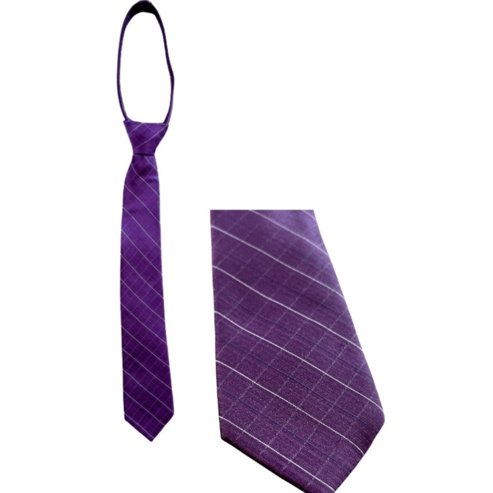 Boy's Self Adjustable Zipper Tie- Plum